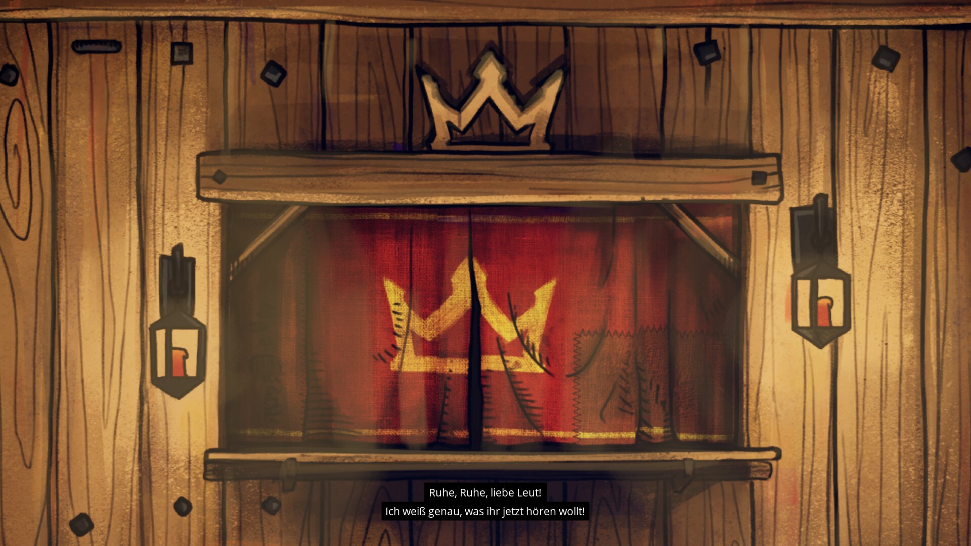Abby interagiert mit den Objekten auf dem Jahrmarkt, wÀhrend die FÀden sie von oben halten