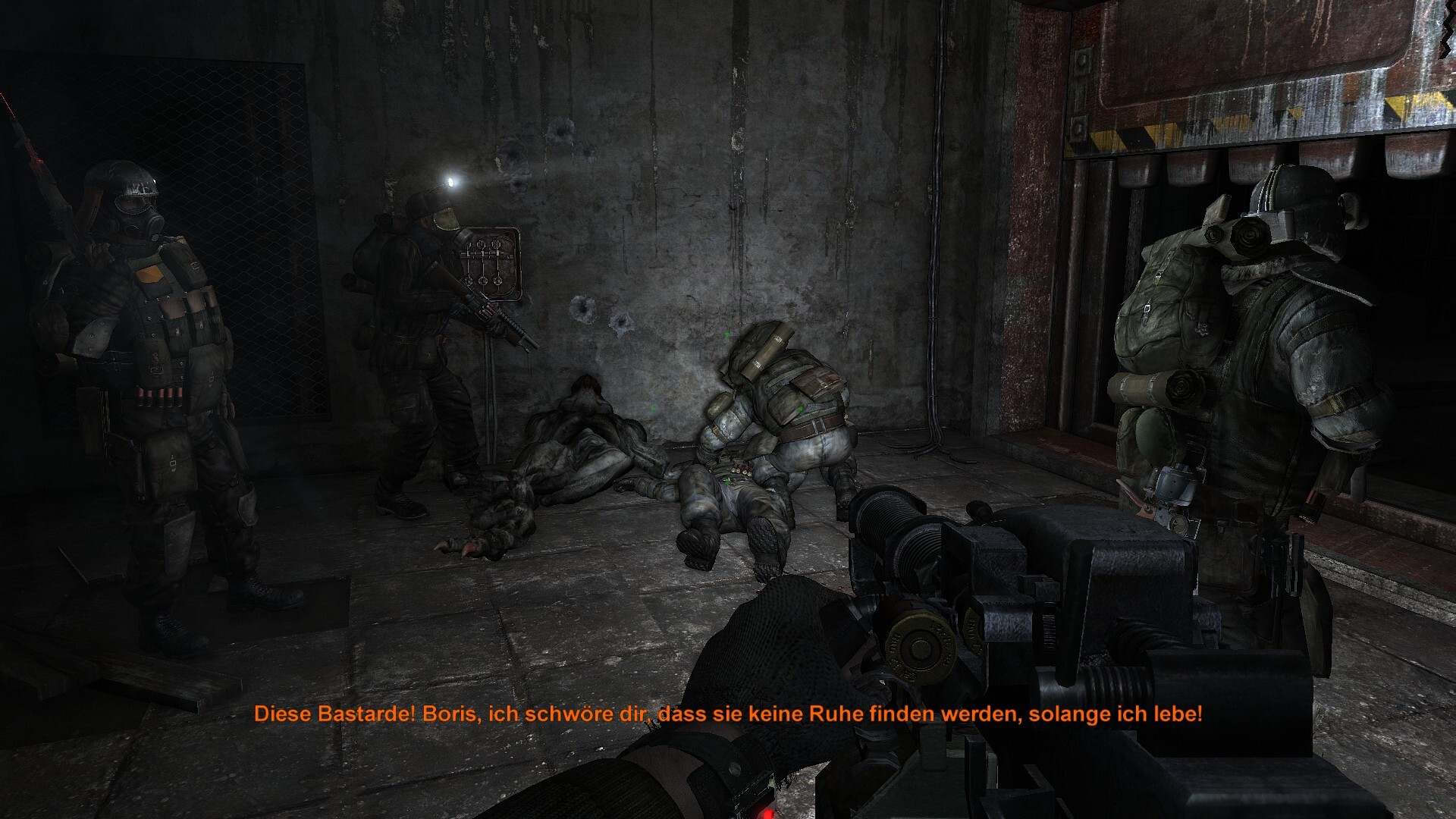 Undertaker im Hauptmenü von Metro 2033, das düstere Logo leuchtet bedrohlich