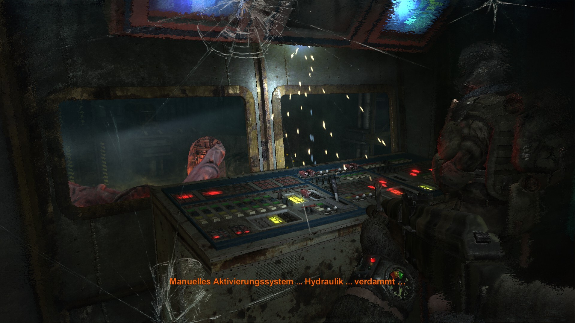 Artyom zielt verzweifelt in die Dunkelheit, Livia würde über dieses Aiming nur lachen