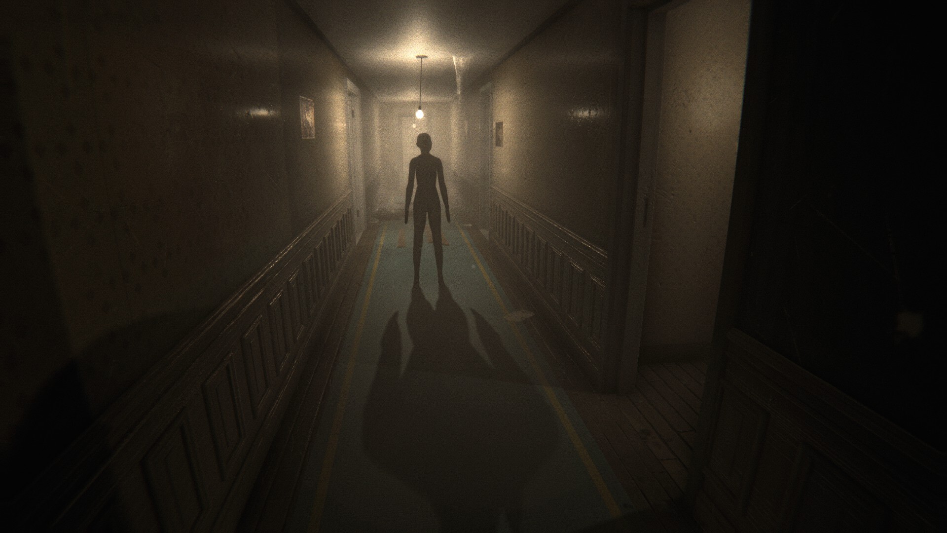 Eine detaillierte Nahaufnahme der beunruhigenden Spielgrafik im fahlen Licht