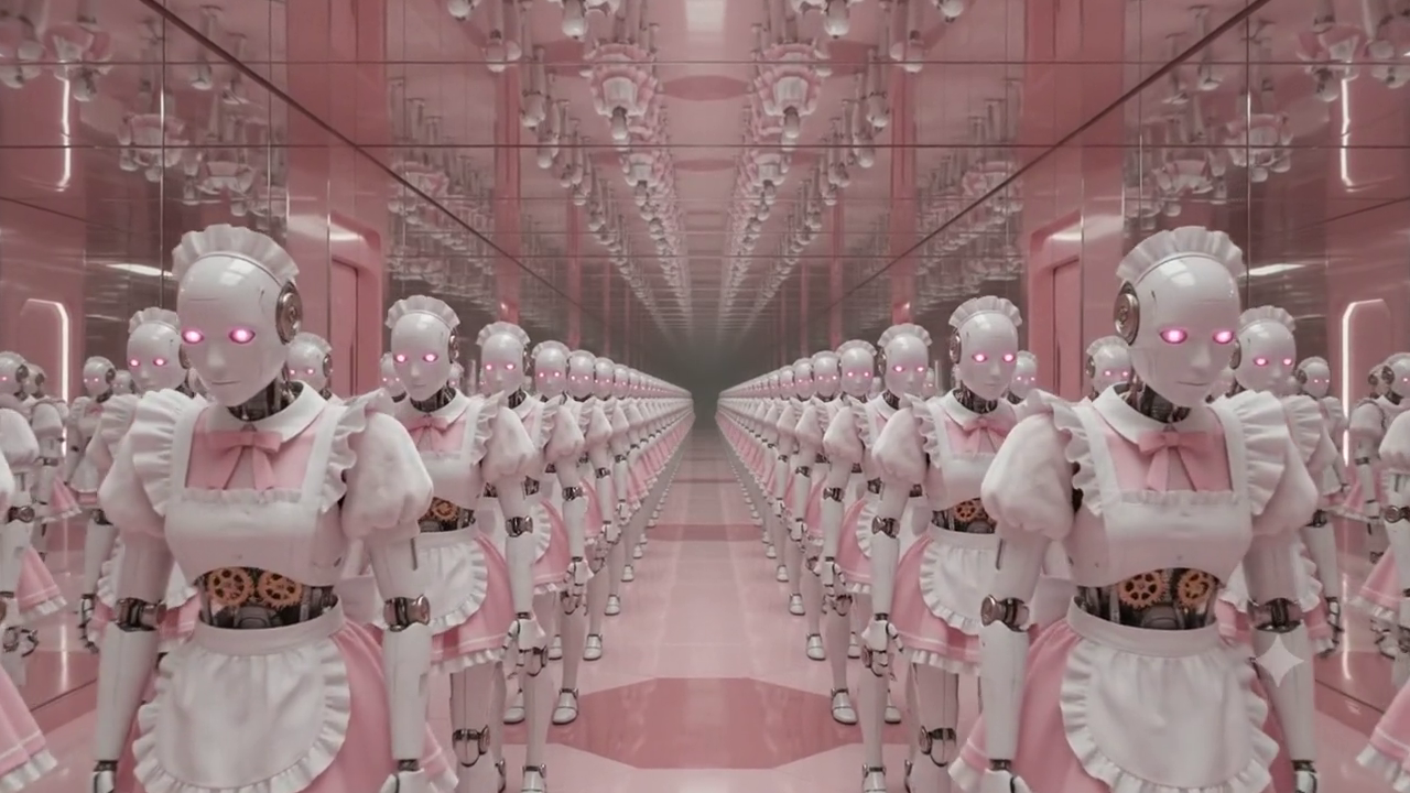 Das finale Crescendo des Musikvideos, in dem alle Farben in einem surrealen Feuerwerk verschmelzen